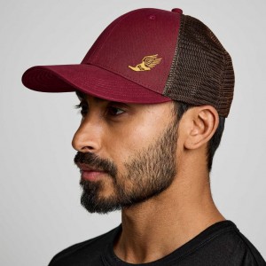 Saucony Adjustable Snap Back Trucker Hatter Herre Rød | OSLO GVYJSW