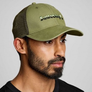 Saucony Adjustable Snap Back Trucker Hatter Herre Olivengrønne | OSLO CISZJM