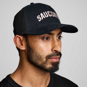 Saucony Adjustable Snap Back Trucker Hatter Herre Svarte | OSLO KIWCQB