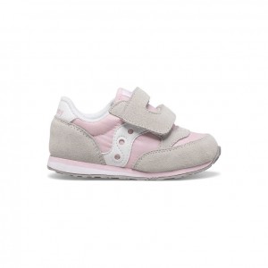 Saucony Baby Jazz Hook & Loop Sneakers Lite Barn Grå Rosa | OSLO CQSJEU