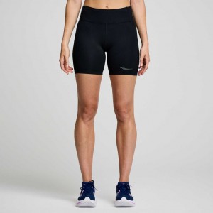 Saucony Fortify 6" Shorts Dame Svarte | NORGE MEYHBC