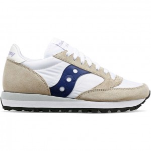 Saucony Jazz Original Sneakers Dame Hvite Beige Marineblå | NORGE REHFCI