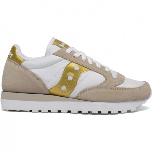 Saucony Jazz Original Sneakers Dame Hvite Beige Gull | OSLO NAYSKR