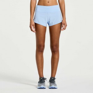 Saucony Outpace 2.5" Split Shorts Dame Blå | NORGE WMYJRG