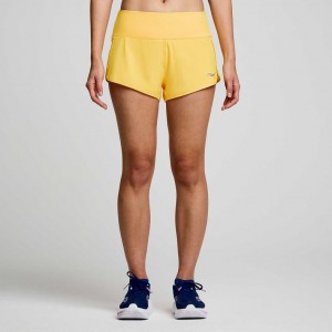 Saucony Outpace 2.5" Split Shorts Dame Gul | OSLO XCBQPI