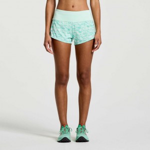 Saucony Outpace 2.5" Split Shorts Dame Turkis | OSLO MQFNJS