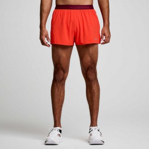 Saucony Outpace 2.5" Split Shorts Herre Rød | OSLO YPLTSJ