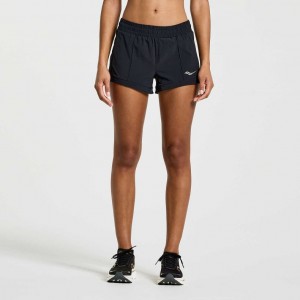 Saucony Outpace 3" Shorts Dame Svarte | OSLO CHNDAB