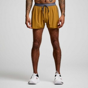 Saucony Outpace 3" Shorts Herre Brune | OSLO XUKLDH