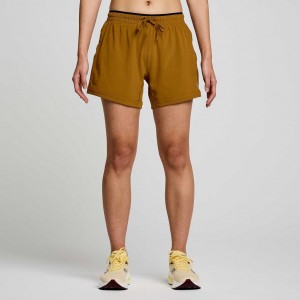 Saucony Outpace 5" Shorts Dame Brune | NORGE AJNDVE