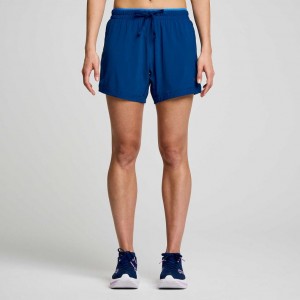 Saucony Outpace 5" Shorts Dame Indigo | NORGE CEKSGN