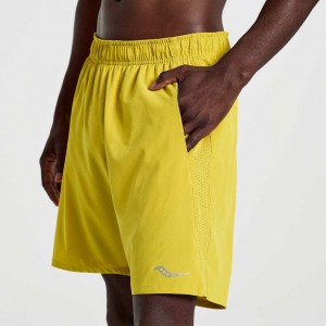 Saucony Outpace 7" Shorts Herre Gul | OSLO YOTKAH