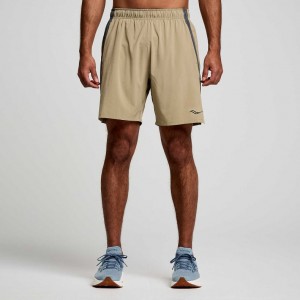 Saucony Outpace 7" Shorts Herre Khaki | OSLO DXCFBV