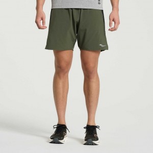 Saucony Outpace 7" Shorts Herre Mørke Grønn | NORGE NHVEPB