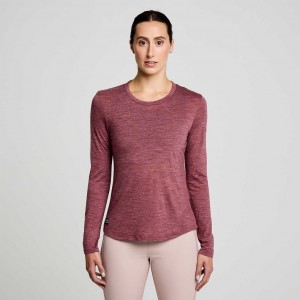 Saucony Peregrine Merino Long Sleeve T-Skjorte Dame Rød | OSLO JZRHXN