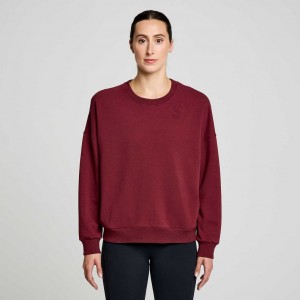 Saucony Recovery Crew Sweatshirt Dame Burgunder | OSLO LYZRMC