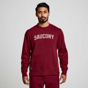 Saucony Recovery Crew Sweatshirt Herre Rød | NORGE IDUZBC