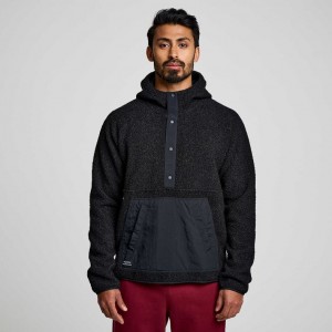 Saucony Recovery Sherpa Pullover Hettegenser Herre Svarte | NORGE KFUBOQ