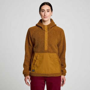 Saucony Recovery Sherpa Pullover Hettegenser Dame Brune | OSLO YOEHWF