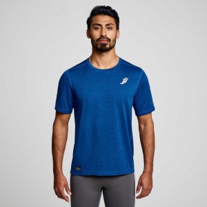 Saucony Stopwatch Graphic Kort Sleeve T-Skjorte Herre Indigo | OSLO FWONKC