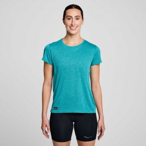 Saucony Stopwatch Kort Sleeve T-Skjorte Dame Turkis | OSLO OGMHIT