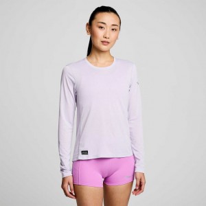 Saucony Stopwatch Long Sleeve T-Skjorte Dame Lilla | NORGE NKQHUJ