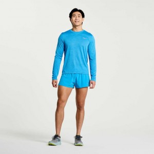 Saucony Stopwatch Long Sleeve T-Skjorte Herre Blå | OSLO WNAYKD