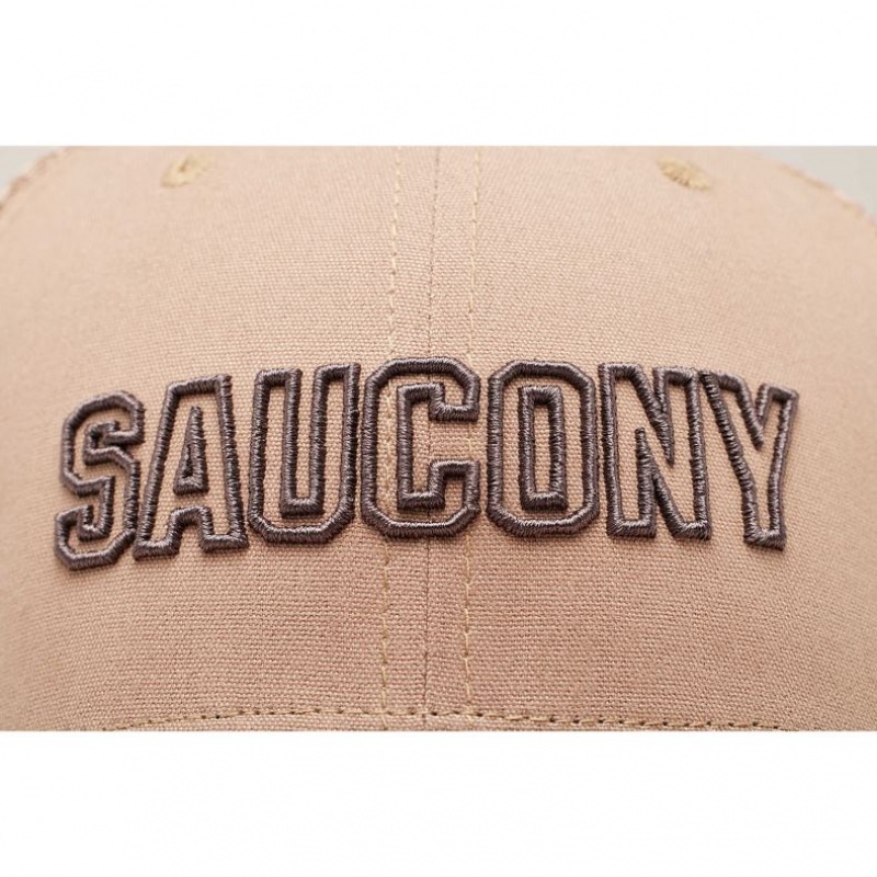 Saucony Adjustable Snap Back Trucker Hatter Herre Beige | OSLO YJNFAZ