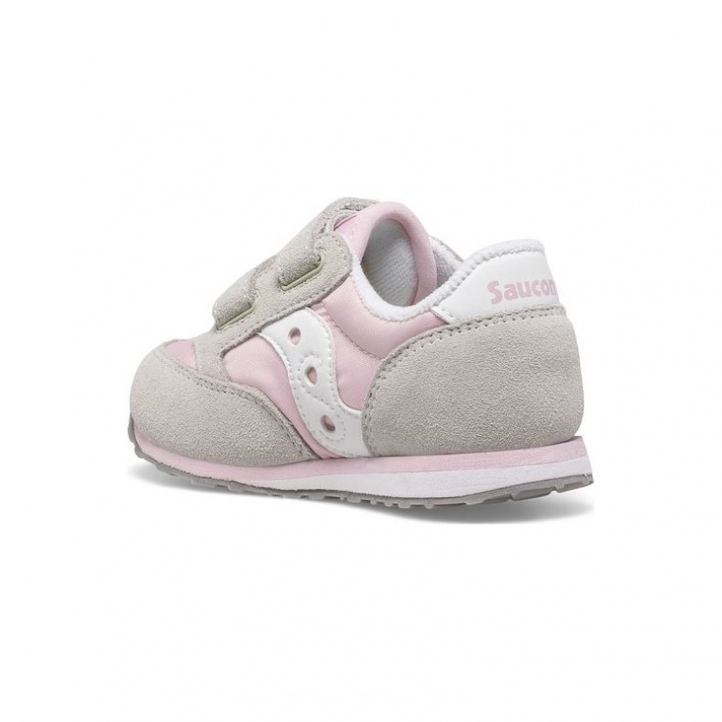 Saucony Baby Jazz Hook & Loop Sneakers Lite Barn Grå Rosa | OSLO CQSJEU