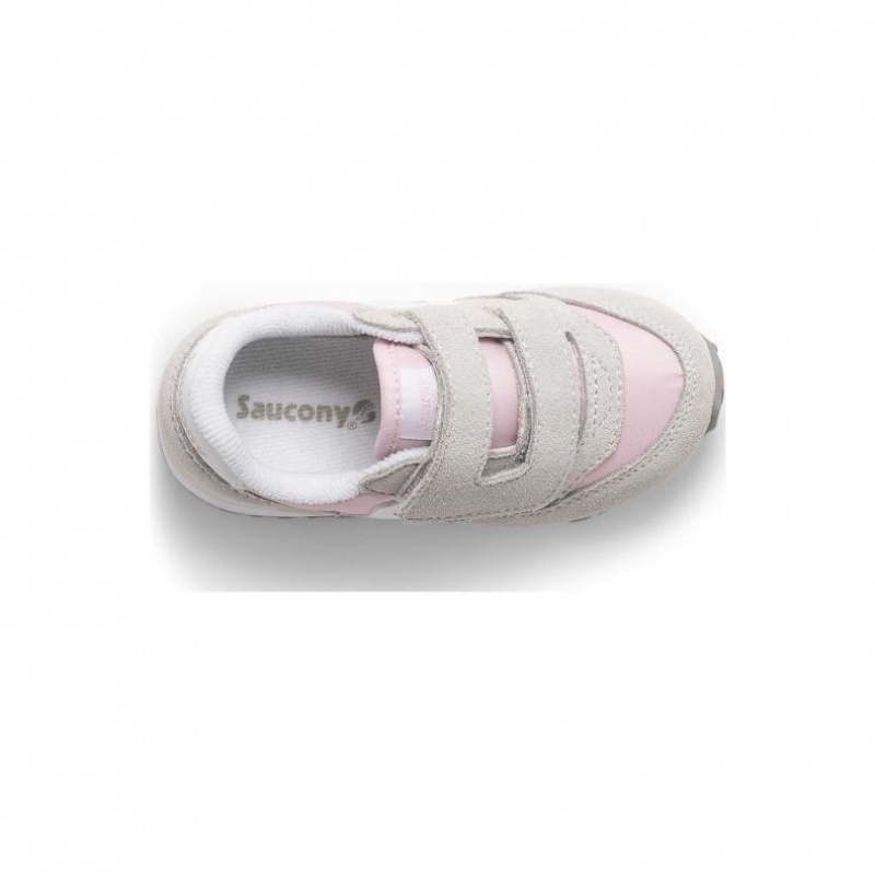 Saucony Baby Jazz Hook & Loop Sneakers Lite Barn Grå Rosa | OSLO CQSJEU