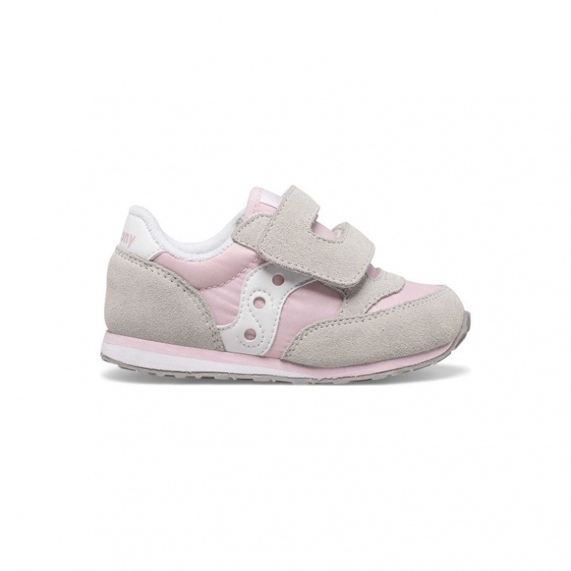 Saucony Baby Jazz Hook & Loop Sneakers Lite Barn Grå Rosa | OSLO CQSJEU