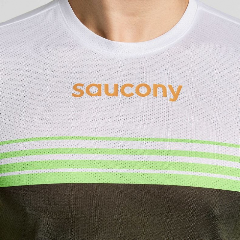 Saucony Elite Long Sleeve T-Skjorte Herre Hvite Svarte | NORGE KTXHEP