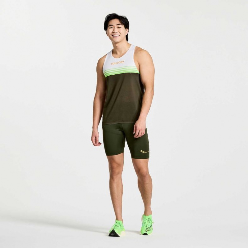 Saucony Elite Singlet Singlet Herre Hvite Svarte | NORGE LIBQWO