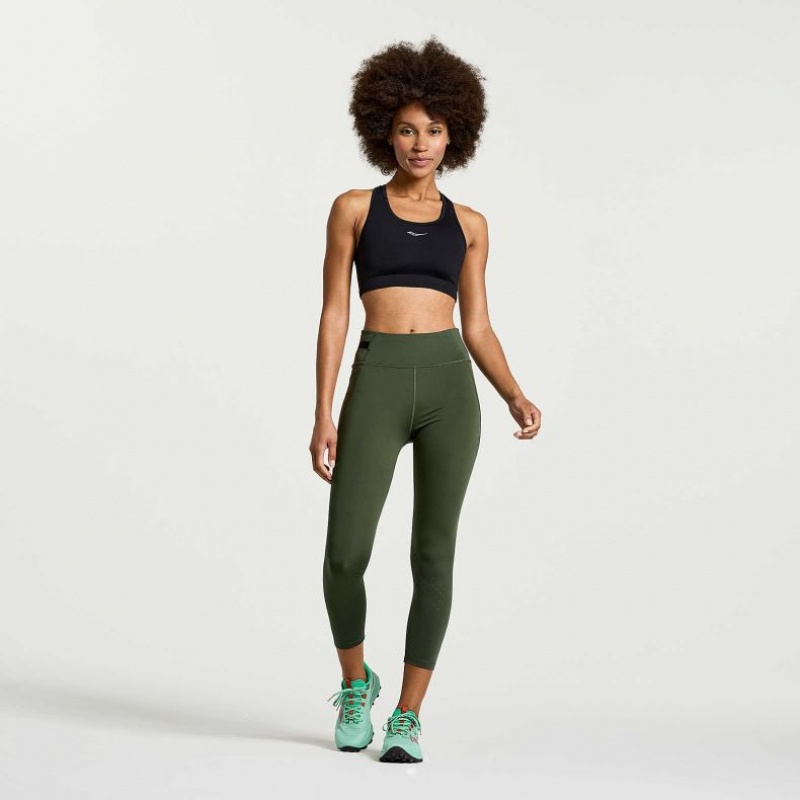 Saucony Explorer Utility Crop Tights Dame Mørke Grønn | OSLO OFQZDM