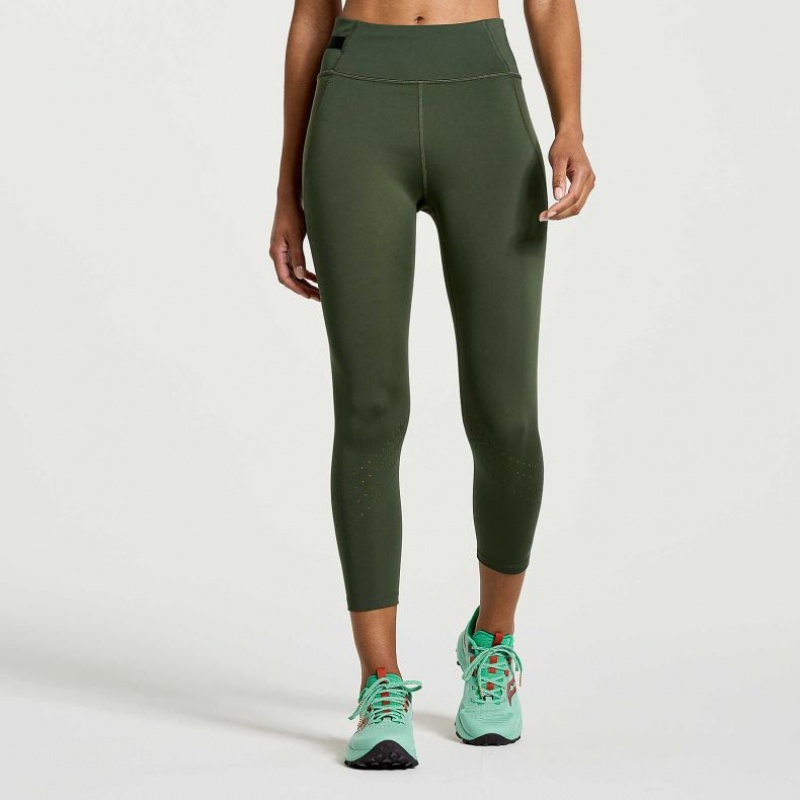 Saucony Explorer Utility Crop Tights Dame Mørke Grønn | OSLO OFQZDM