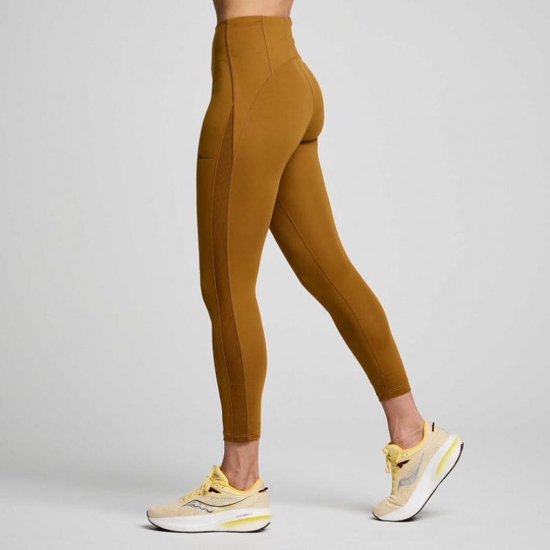 Saucony Fortify Viz Tights Dame Brune | OSLO FTBHEQ