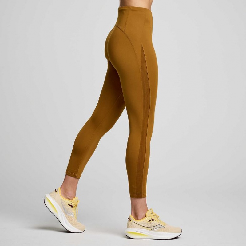 Saucony Fortify Viz Tights Dame Brune | OSLO FTBHEQ