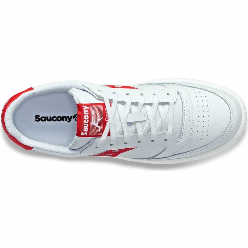 Saucony Jazz Court PU Sneakers Dame Hvite Rød | NORGE SYVBUE