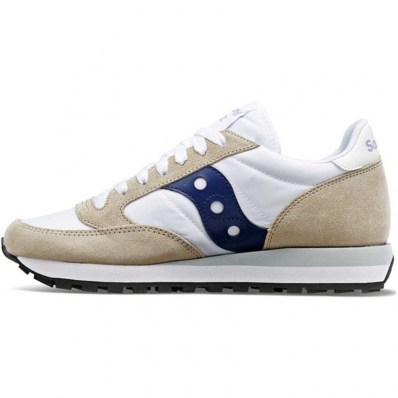 Saucony Jazz Original Sneakers Dame Hvite Beige Marineblå | NORGE REHFCI