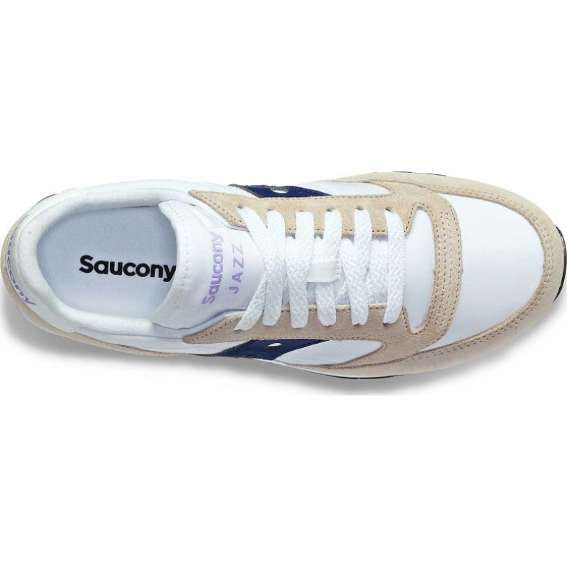 Saucony Jazz Original Sneakers Dame Hvite Beige Marineblå | NORGE REHFCI