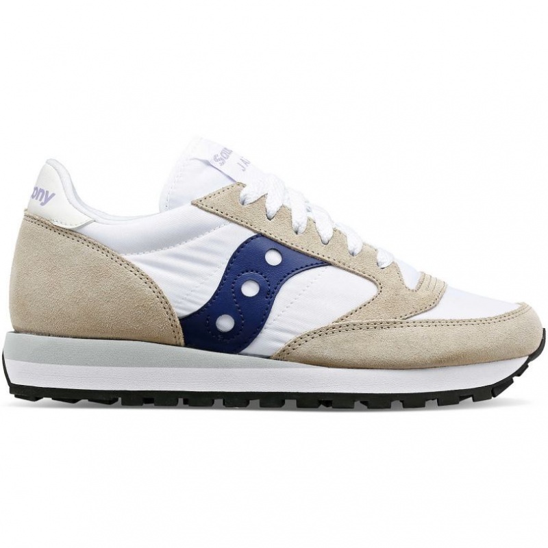 Saucony Jazz Original Sneakers Dame Hvite Beige Marineblå | NORGE REHFCI