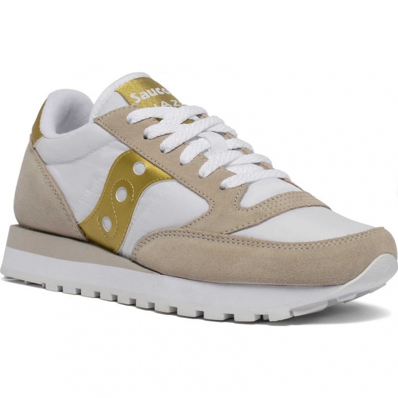 Saucony Jazz Original Sneakers Dame Hvite Beige Gull | OSLO NAYSKR