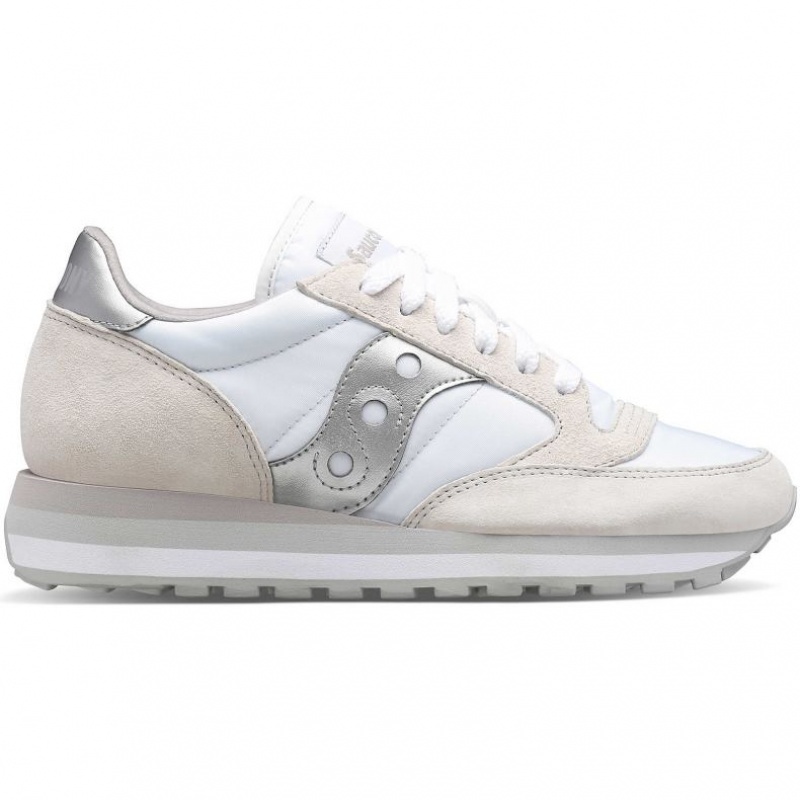 Saucony Jazz Triple Sneakers Dame Hvite Sølv | NORGE STDOLY