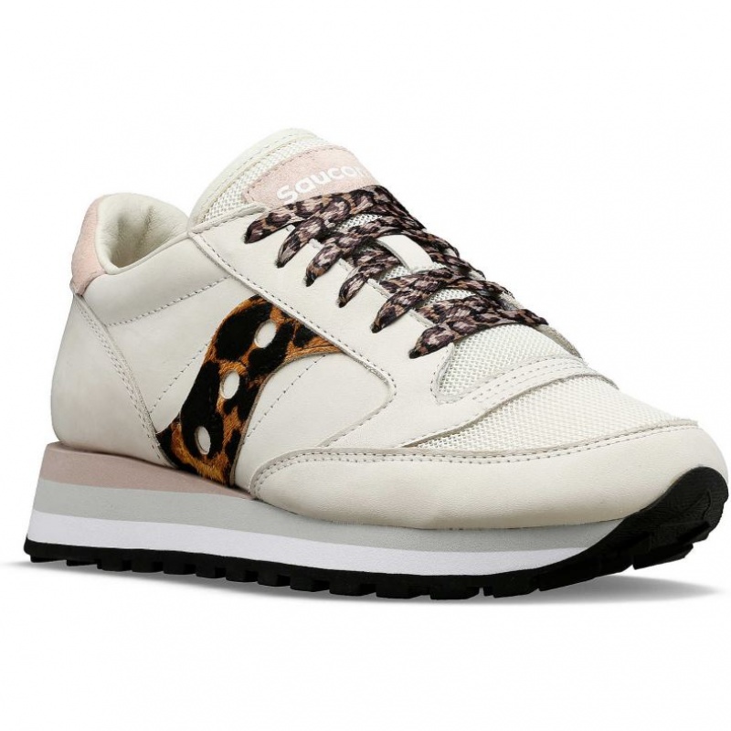 Saucony Jazz Triple Sneakers Dame Hvite Leopard | NORGE FYALGB