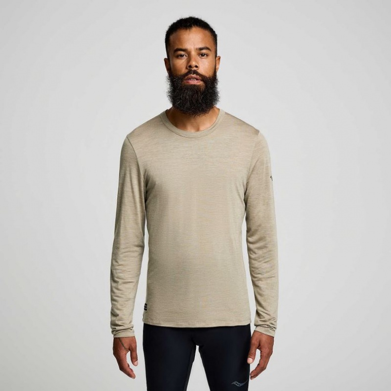 Saucony Peregrine Merino Long Sleeve T-Skjorte Herre Olivengrønne | NORGE YUJOSA