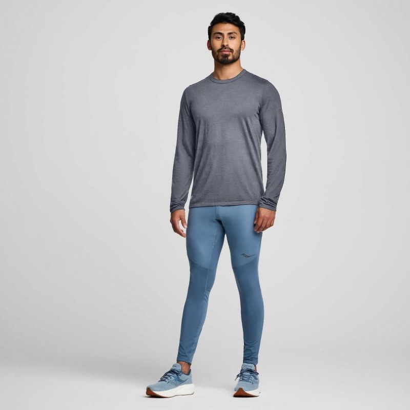 Saucony Peregrine Merino Long Sleeve T-Skjorte Herre Grå | NORGE RBUXPH