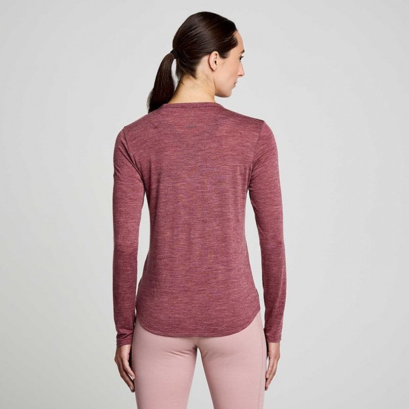 Saucony Peregrine Merino Long Sleeve T-Skjorte Dame Rød | OSLO JZRHXN