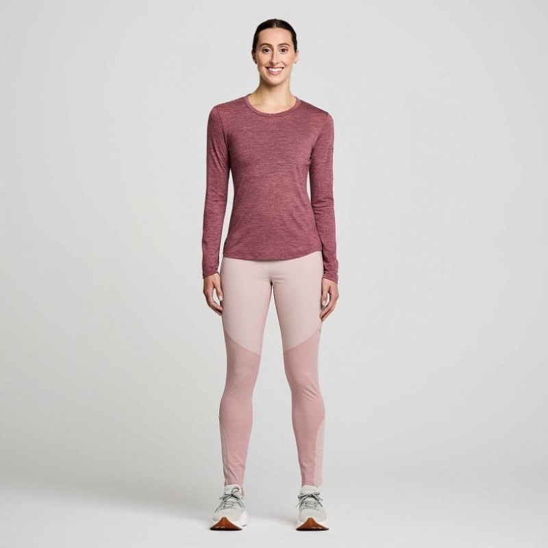 Saucony Peregrine Merino Long Sleeve T-Skjorte Dame Rød | OSLO JZRHXN