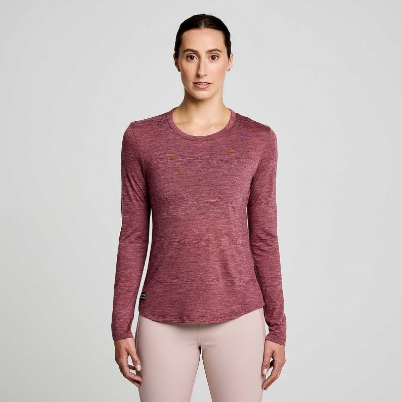 Saucony Peregrine Merino Long Sleeve T-Skjorte Dame Rød | OSLO JZRHXN