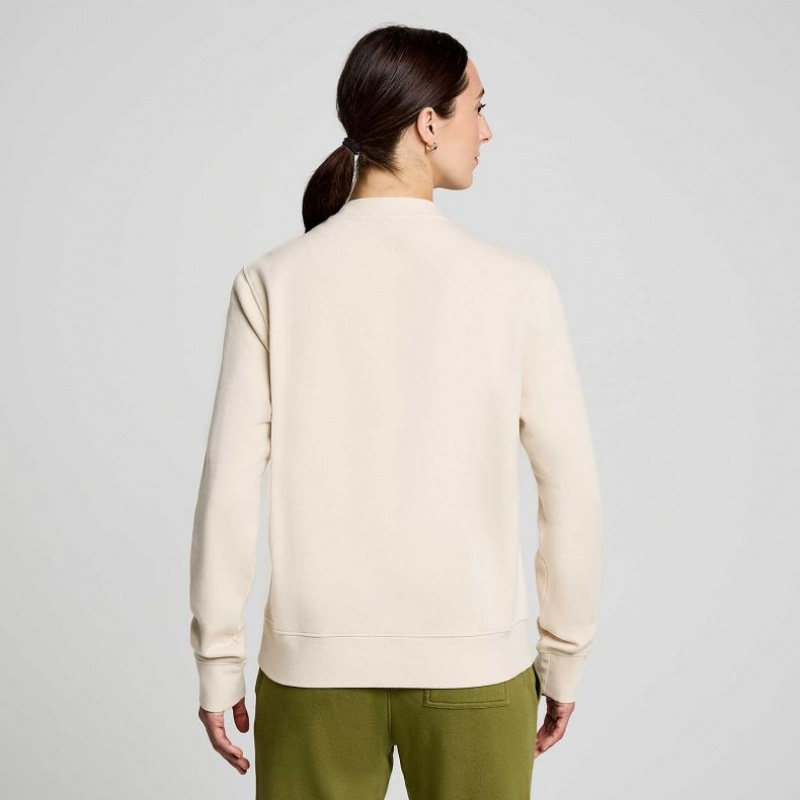 Saucony Recovery Crew Sweatshirt Dame Beige | OSLO UHBCTW